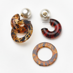 Front To Back Pearl And Acrylic Earrings - Tortoiseshell