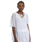 Asymetrical Double Layered Silk Top - White L xl