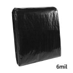 1PC Heavy-duty Black Tarp 6MIL Thickness Waterproof Multi-purpose Cover Outdoor Protection Sheet Available In Various Sizes 182.
