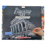 Engraving Art Silver Foil With Pencil Parthenon