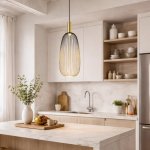 Black And Gold Long Wire Pendant Light Medium Large - Large
