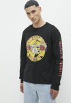 Cotton On Music Long Sleeve T-Shirt - Lcn Bra Black Guns N Roses - Faded Logo