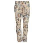 Folk Print Pants - Stone S m