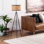 LUX Tripod Floor Lamp With Dutch Weave Shade