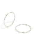 Waterproof Silver Plated Stainless Steel Clicker Hoop Earrings 30 Mm