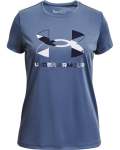 Girls' Ua Tech Graphic Big Logo Short Sleeve - Mineral BLUE-470 Ylg