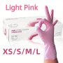 100/50/20PCS Disposable Gloves Nitrile Light Pink Disposable Gloves Xs/s/m/l Waterproof Durable Light Pink Nitrile Gloves For Kitchen Tattoo Household Cleaning Dishwashing Gloves Cleaning Supplies