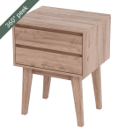 Cooper Side Table 2 Drawers - Blackwood