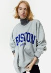 Printed Sweatshirt - Light Grey Marl Boston