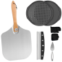 6 Piece Professional Pizza Making Kit Pizza Peel Set With Wooden Handle
