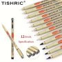 Tishric Fine Point Porous-point Pens For Drawing Writing And Painting - Non-toxic Smudge-free Ink - Plastic Surface Compatible - Set Of Assorted Fine Line