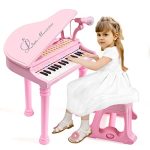 Conomus 31 Keys Piano Keyboard Toy For Kids Birthday Gift For 1 2 Year Old Girlspink Musical Piano Toy For Toddlers With Microph