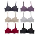 Pack Of 6 Colour Wired Standard Bra's - 8281D - 44DD