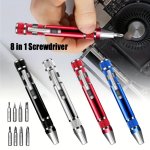 8-IN-1 Multi-functional Screwdrive Set Aluminum Alloy Screwdriver Precision Set Convenient Repair Tools Portable Multifunction R