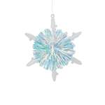 Plastic Snowflake With Lametta Pom-pom 10X2CM - Sharp Edge
