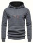 Waffle Pattern Solid Hoodie Cool Hoodies For Men Men's Casual Pullover Hooded Sweatshirt Streetwear For Spring Fall As Gifts