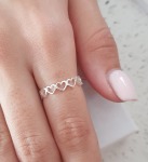 Abbey 925 Sterling Silver Heart Band Ring - Size 8
