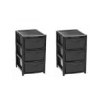 Black Polypropylene Unassembled Drawer Unit - Two Units