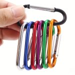 5 10PCS Carabiner Keychains - Aluminum Alloy D-ring Buckle Spring Snap Hook Clip For Outdoor Camping & Daily Use