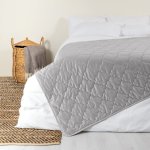 Quilted Nest Velvet Throw - Cloud - Grey