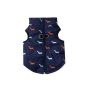 Dog Puffer Jacket - Sausage Dog Print - Extra Small - Navy Blue