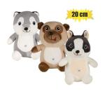 Plush Dog Smiling Asstd 20CM