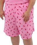 Ladies Printed Chilli Pj Shorts - 6XL Pink