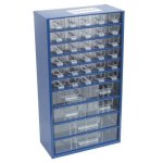 Senator Parts Organiser – Steel Case & Plastic Drawers – 36 Drawers – Transparent – 30.6 X 15.5 X 55.1 Cm
