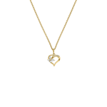 Yellow Gold Cubic Zirconia Butterfly Heart Pendant On Chain