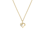 Yellow Gold Cubic Zirconia Butterfly Heart Pendant On Chain