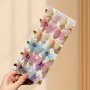 6/12pcs Sweet Style Girls' Colorful Tulle Butterfly Hair Clips - Gradient Duckbill Clamps For All Seasons