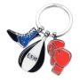 Keyring With 3 Boxer Charms: Boxing Gloves Boot & Punching Bag