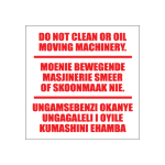 Do Not Clean oil Sign