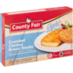 County Fair Frozen Light Crumbed Chicken Breast Steaks 400G