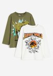 2 Pack Long-sleeved T-shirts - Green