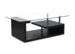 Smte Coffee Tables Tempered Glass Top Black Base With Keychain