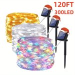 Ledoor 1 Pack 7.01 11.89 21.95 31.7METER 50 100 200 300LED Solar String Light Outdoors Copper Wire 8 Modes Solar Fairy Lights Fo