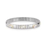 Stretch Bracelet With 3 Faceted Cubic Zirconia - Bianco - Bianco