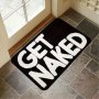 1PC "get Naked" Black Bath Mat Anti-slip Backing Machine Washable Soft Flannel Heavy-duty Perfect For Bathroom Living Room Bedroom Entrance Door Mat