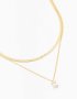 Goldair Gold Plated Baguette Snake Pendant Layered Necklace