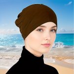 Solid Color Classic Undercap Lightweight Elastic Turbans For Women Casual Ramadan Beanie Chemo Cap