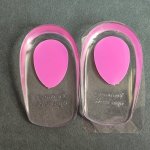 1 Pair Plantar Fasciitis Relief Gel Heel Booster Pads - Comfortably Stand For Longer With Silicone Bottom Heel