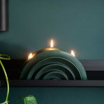 Fluid Rainbow Hand-poured Sculpted Candle - Forest Green
