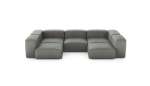 U-shape Sofa - Leather - Light Grey - 314CM X 199CM