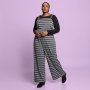 Plus Size Joy & Ash Hound's-tooth Jumpsuit - Multicolour