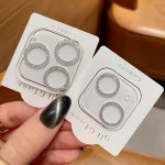 Silvery Glitter Integrated Mobile Lens Mirror Tempered Glass Protective Film For Iphone 11 12 13 14 15 Pro Max mini plus
