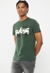 Guess Short Sleeve Graffiti Logo Tee - Jungle Green