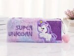 Unicorn Pencil Case Purple Plush