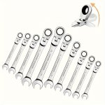 1PC 5PCS Flex Head Ratchet Wrench Set Metric Chrome Vanadium Steel Combination Spanner Key Wrench Kits Hardware Hand Tool