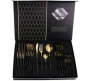 Generic 24 Piece Stainless Steel Cutlery Set - Black & Gold Stainless Steel Cutlery Set Pack Of 1